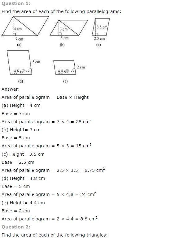 NCERT Solutions for Class 7 Maths Perimeter and Area Exercise 11.2