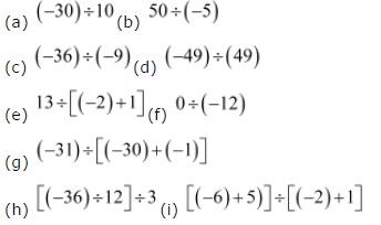 NCERT Solutions for Class 7 Maths Integers Exercise 1.4