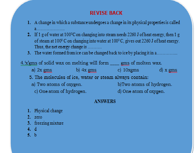 physical change revision