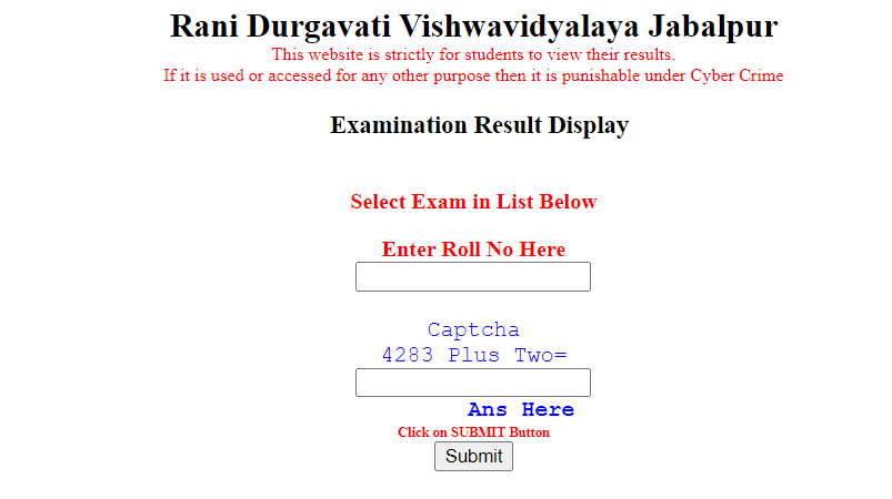 RDVV Result 2023