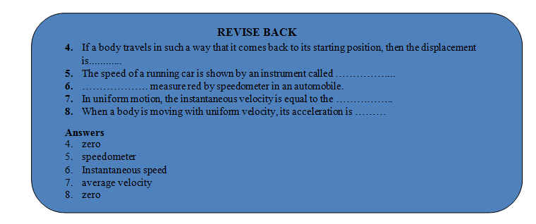 distance and displacement revision
