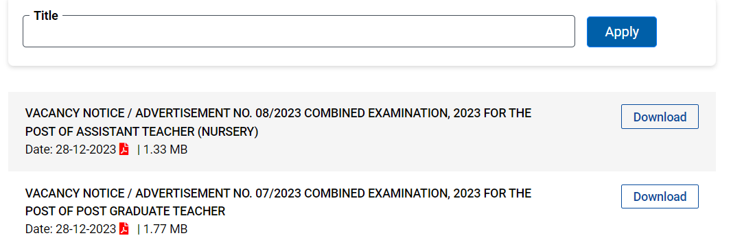 DSSSB Vacancy 2024