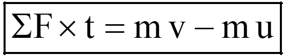 Linear impulse momentum formula