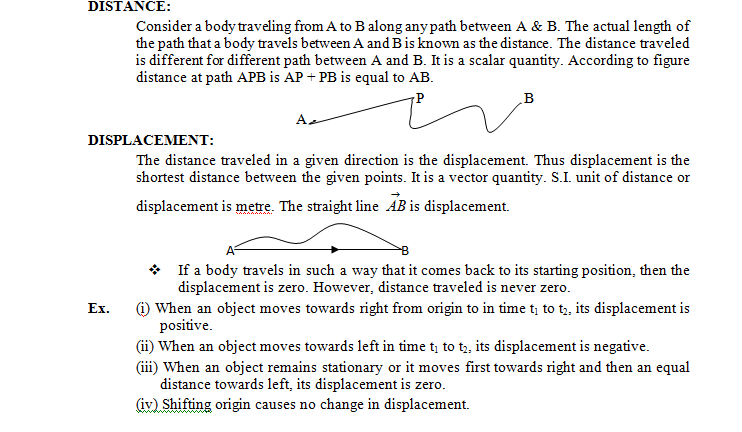 distance and displacement