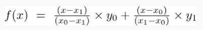Lagrange First Order Interpolation Formula