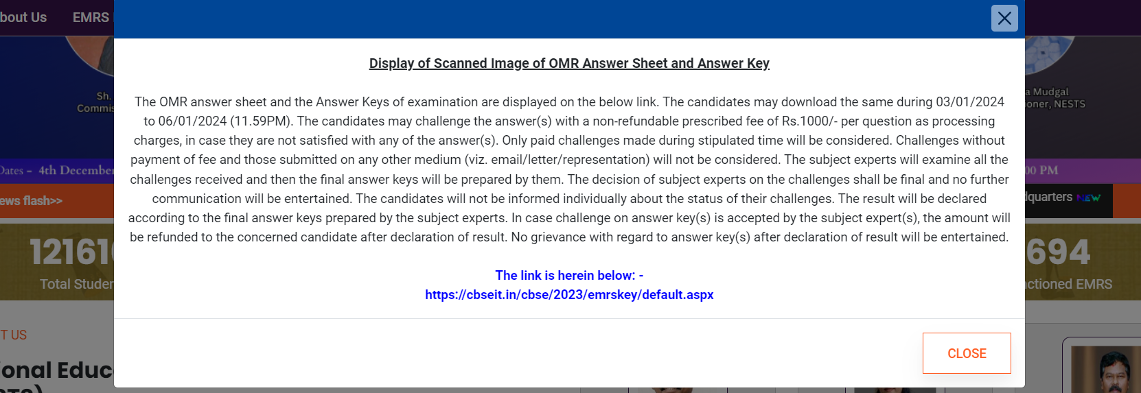 EMRS Answer Key 2024