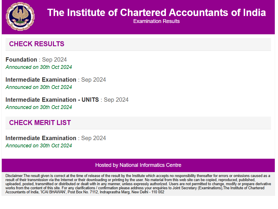 CA Results 