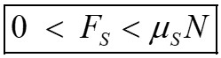 Range of static friction