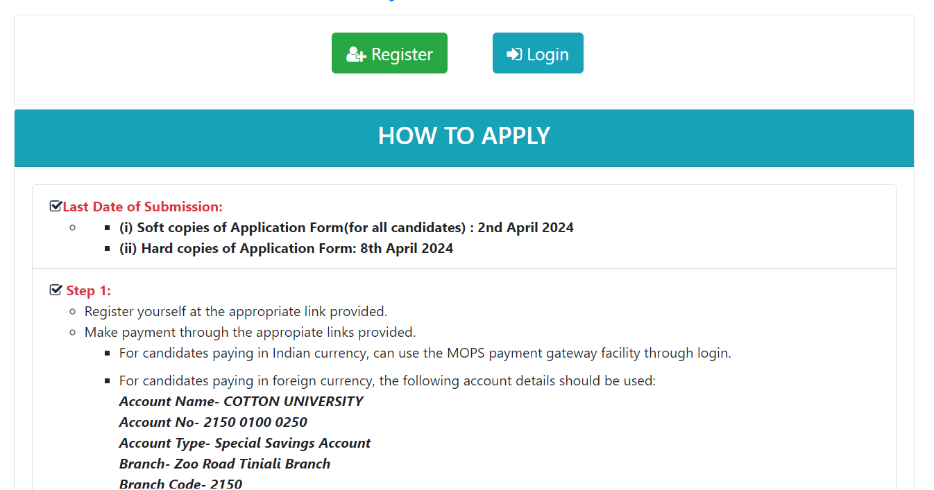 Cotton University Faculty Recruitment 2024