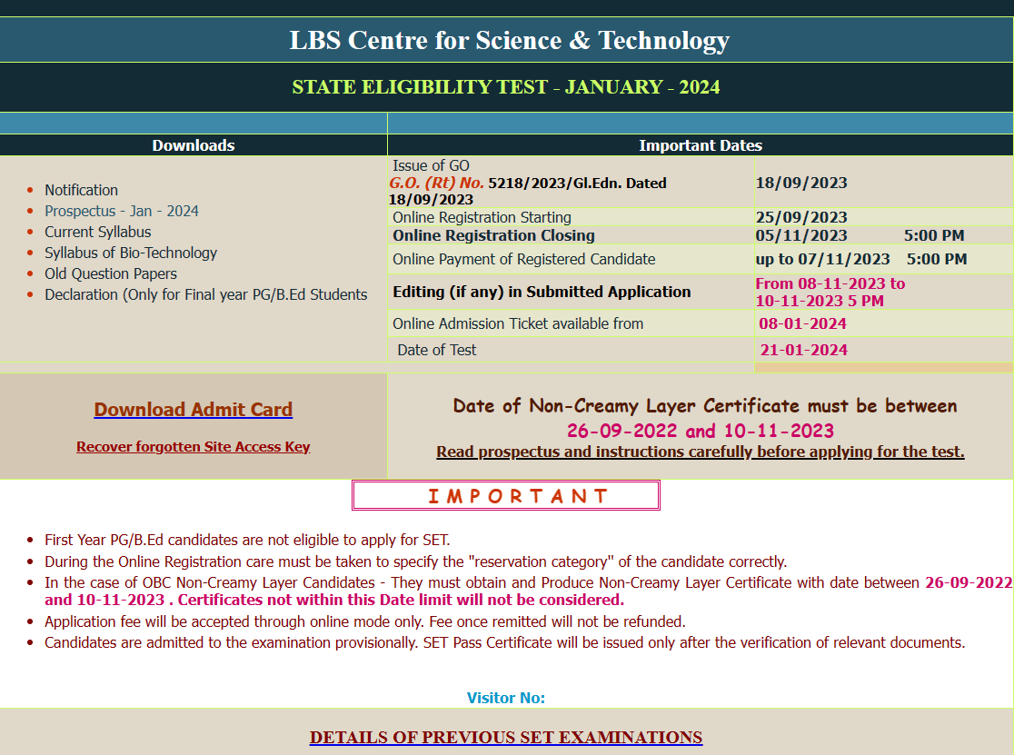 KSET Exam date 2024