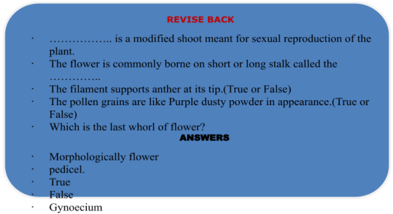Sexual reproduction in flowering plants