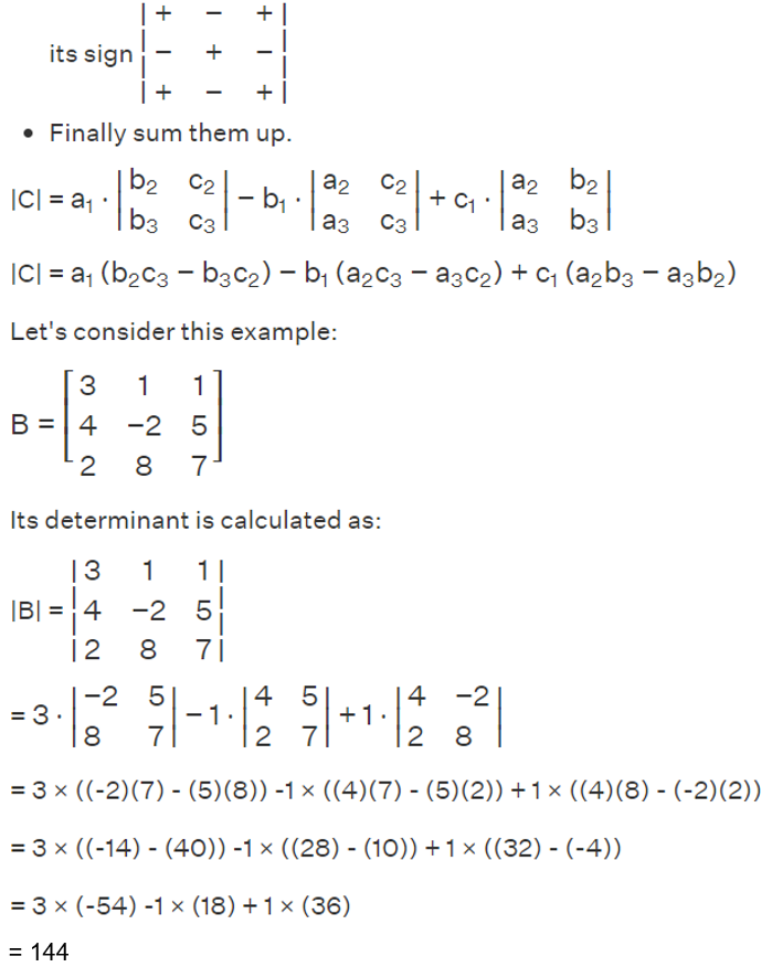 Calculating Determinant of 3x3 Matrix