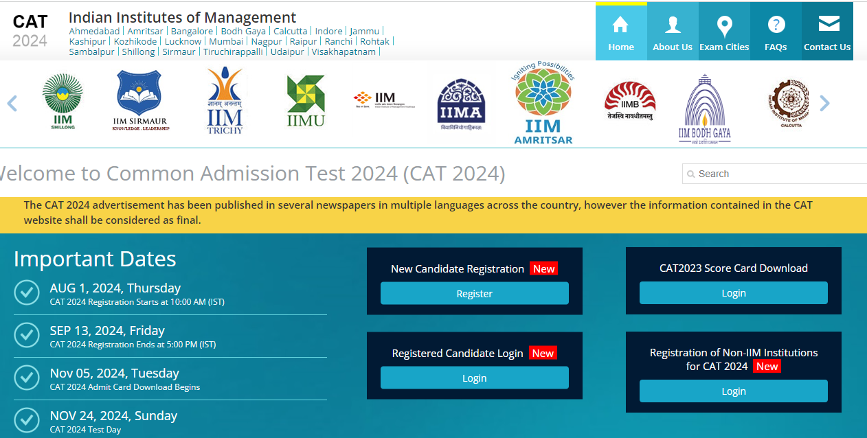 CAT 2024 Exam Important Announcement