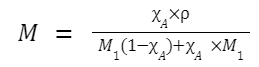 Relation between Molarity (M) and Mole Fraction (χ) 