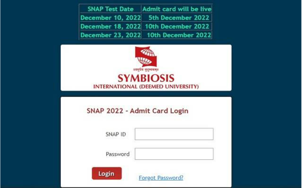 SNAP admit card