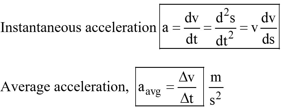 Acceleration formula