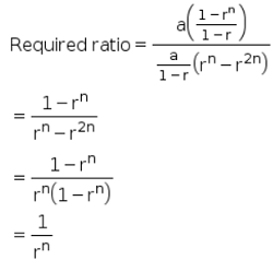 ratio of the sum of first n terms