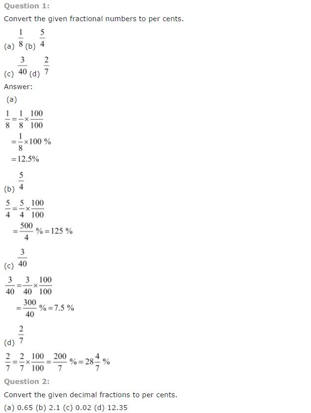 NCERT Solutions for Class 7 Maths Comparing Quantities Exercise 8.2