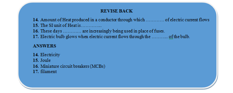 heating effect of electric current revision