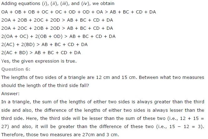 NCERT Solutions for Class 7 Maths The Triangle and Its Properties Exercise 6.4