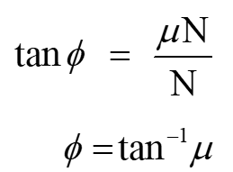 Formula of friction angle