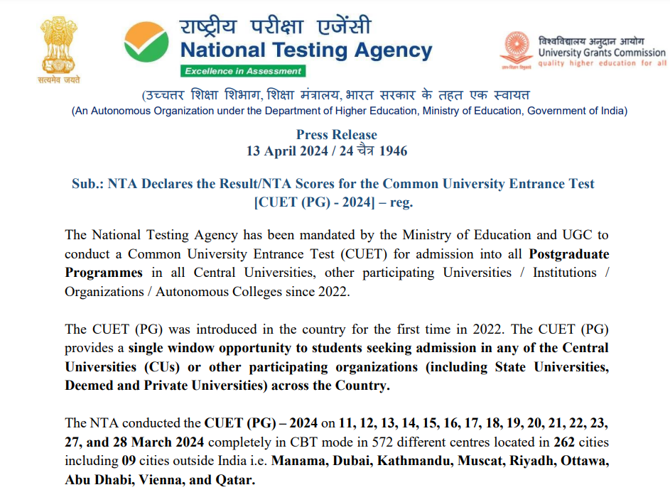 CUET PG Result 2024