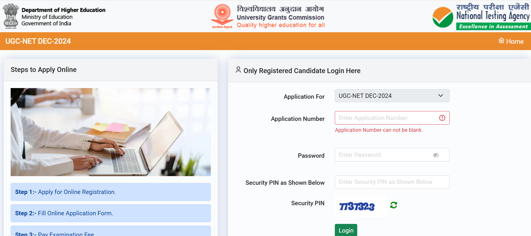UGC NET Registration 2024