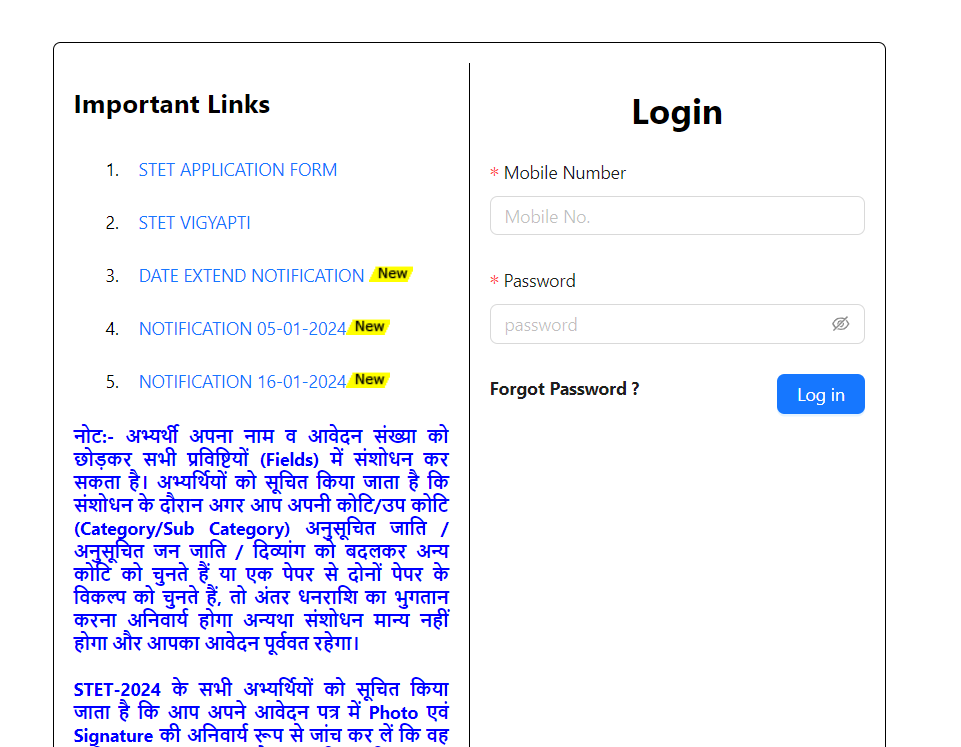 Bihar STET Dummy Admit Card 2024