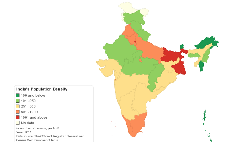 india population density