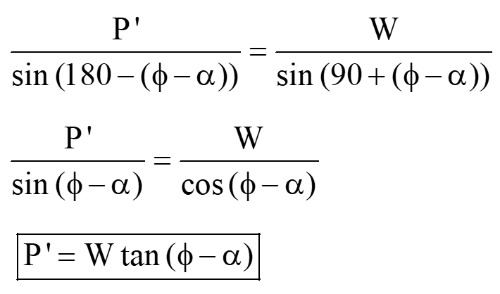 Equation for effort applied to lower the load