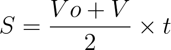 S = \frac{Vo + V}{2} \times t