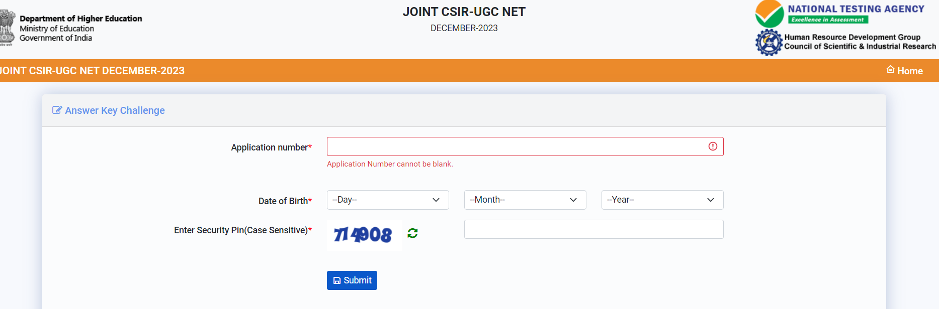 CSIR NET Answer Key 2023