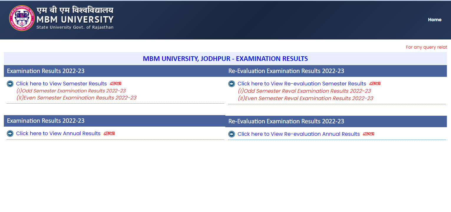 MBM University Result 2023