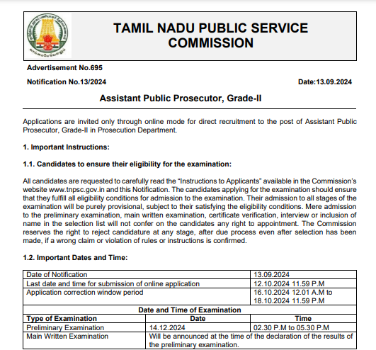 TNPSC APP recruitment 2024