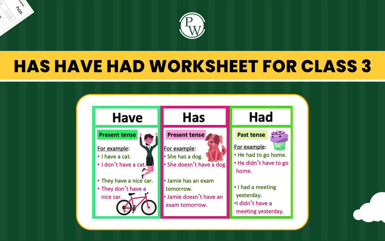 Has Have Had Worksheet for Class 3