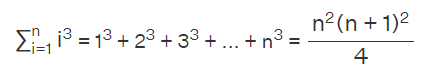 Sum of the cubes of the first n natural numbers