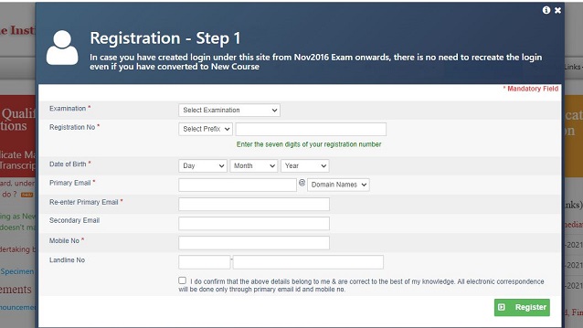 CA Registration Form