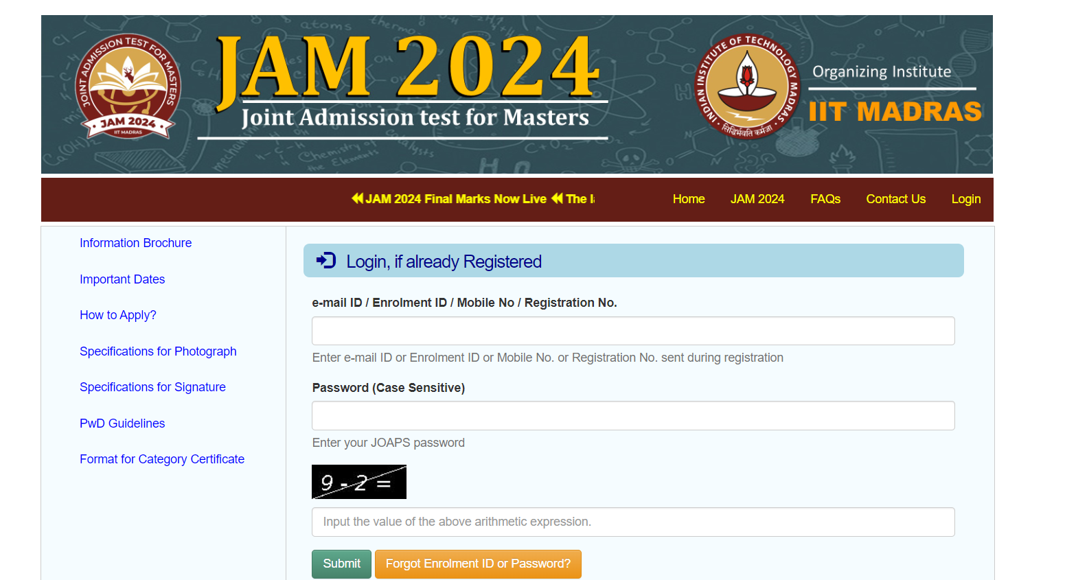 IIT JAM Result