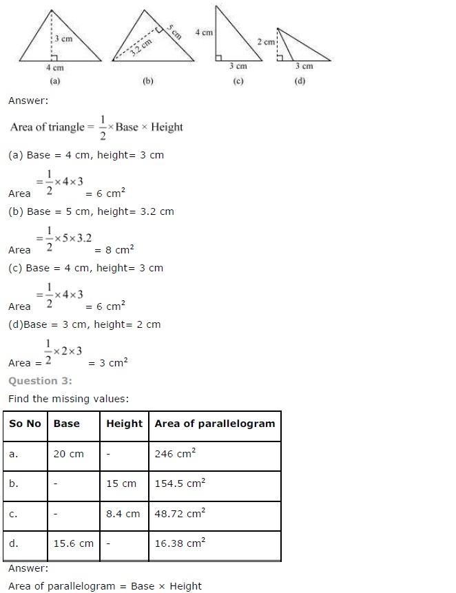 NCERT Solutions for Class 7 Maths Perimeter and Area Exercise 11.2
