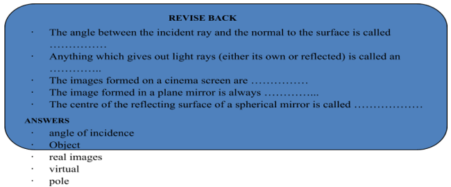 SOME IMPORTANT TERMS RELATED TO SPHERICAL MIRRORS