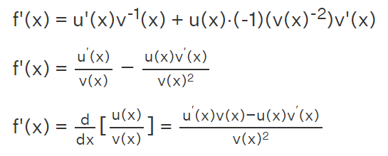 Quotient Rule Formula Proof Using Chain Rule