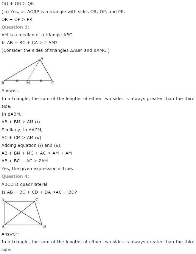 NCERT Solutions for Class 7 Maths The Triangle and Its Properties Exercise 6.4