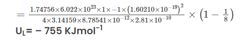 Lattice Energy Formula
