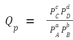 reaction quotient as Qp