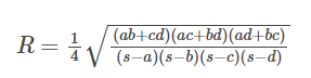Cyclic Quadrilateral Formula