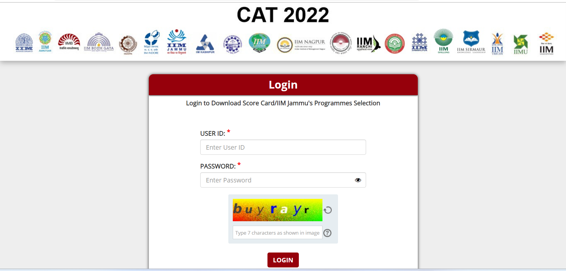 CAT 2023 Admit Card login