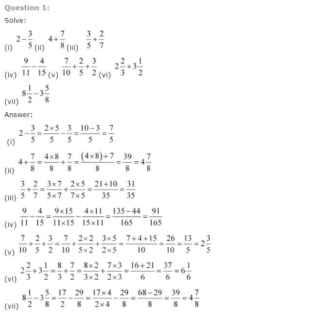 NCERT Solutions for Class 7 Maths Fractions and Decimals Exercise 2.1