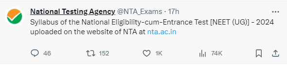  NEET UG 2024 Updated Syllabus