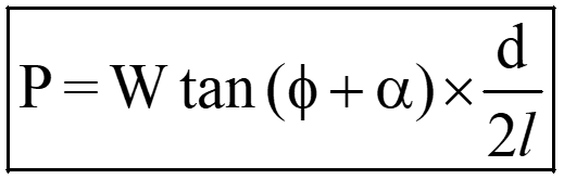 Effort required at end of lever to raise the load,