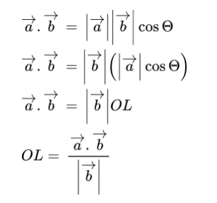 projection vector of vector a on vector b.